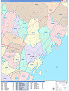 New Rochelle  Wall Map Color Cast Style